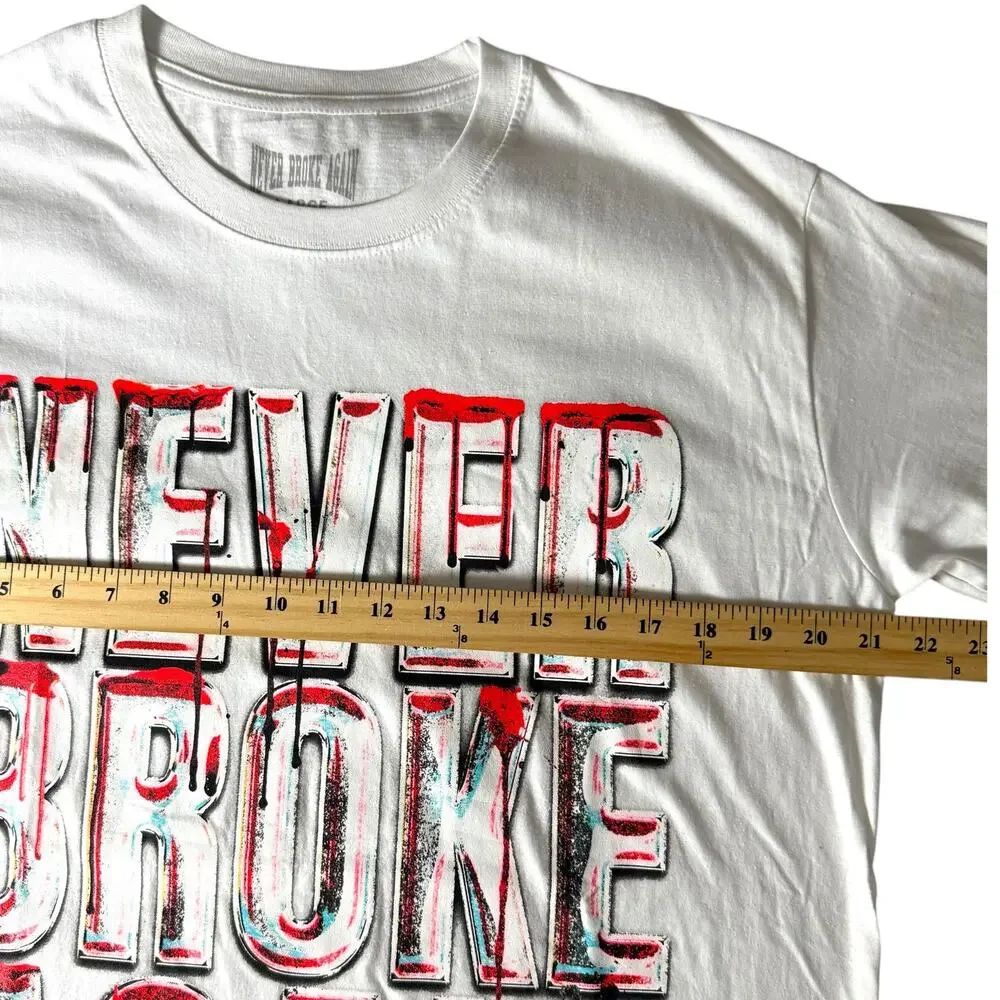 Never Broke Again Bloody Drip Big Logo T-shirt Men’s L - Streetwear HipHop Rap - Picture 11 of 12
